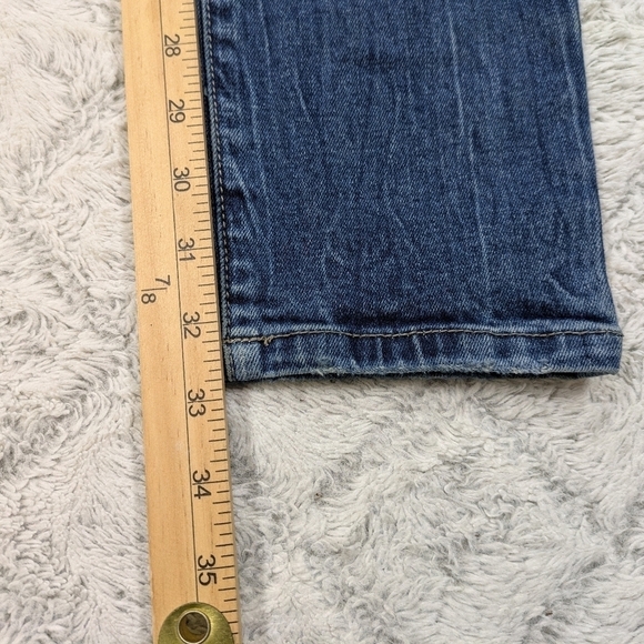 Smoke Rise Jeans Men's 32x34 Blue Distressed Moto Slim Fit Cotton StreetWear - Picture 5 of 10